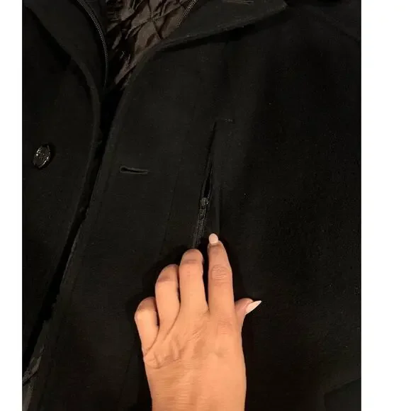 LAUREN RALPH LAUREN Mens Cashmere Blend Black Coat Jacket 44 - Picture 10 of 13